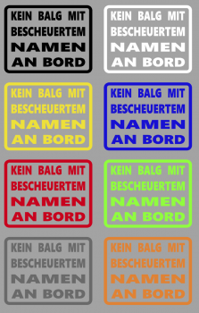 Aufkleber Kein Balg on Bord